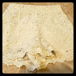Charlotte Russe white lace shorts
